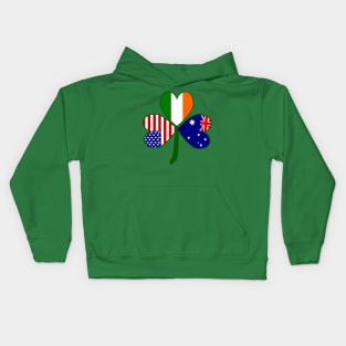 Australian Irish American Shamrock Kids Hoodie